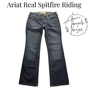 Ariat Real Denim Jean Women 30s Spitfire Riding Cowboy Western Low Rise Boot Y2K